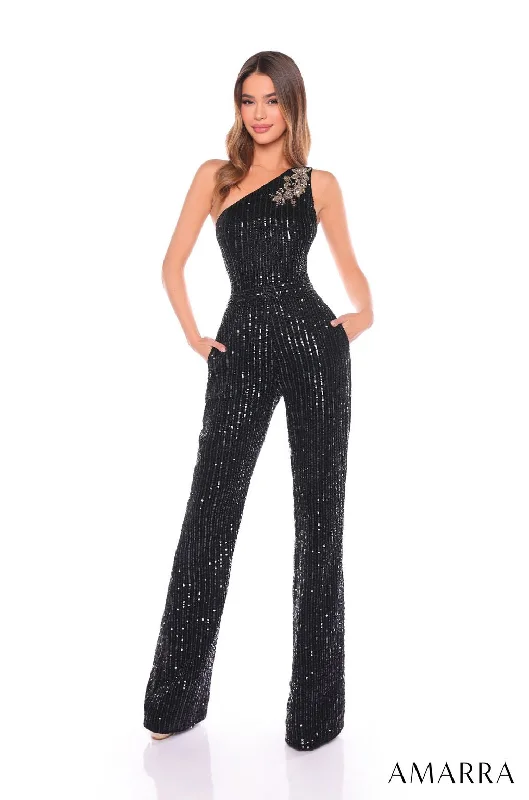 Amarra 88136 Long Fitted Sequin Formal Prom Jumpsuit