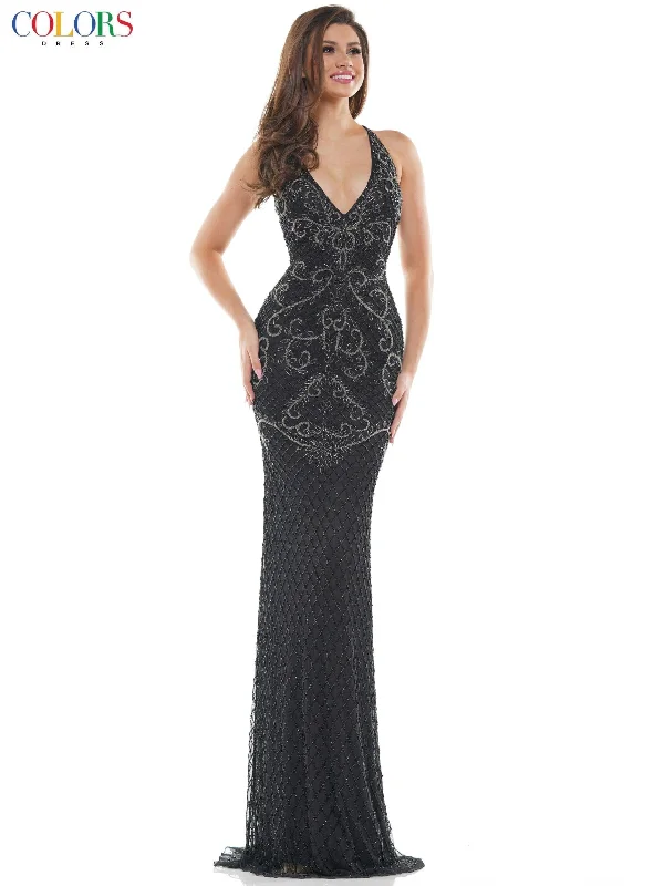Overstock Colors K111 Colors Long Formal Fitted Prom Dress