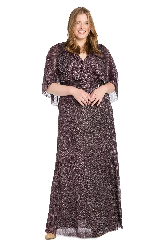 R&M Richards 3222W Metallic Long Formal Plus Size Dress