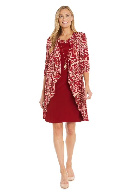 Mega Deal R&M Richards 3187P Short Mother of the Bride Printed Jacket Dress