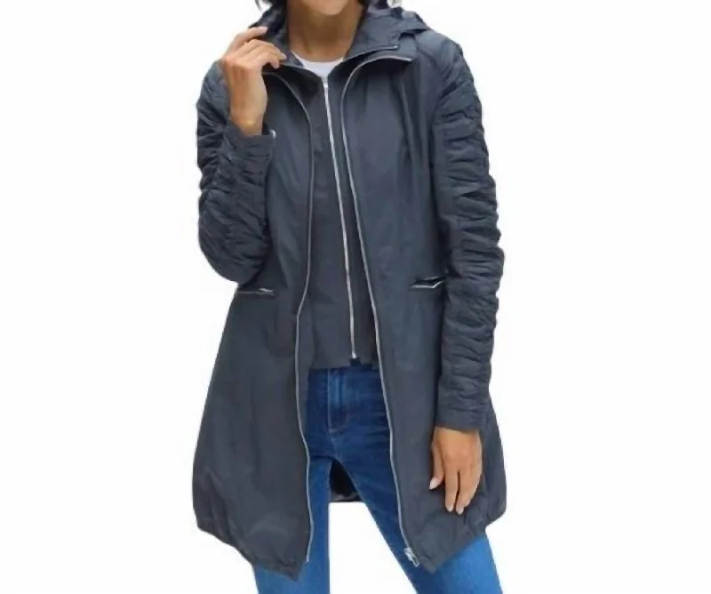 Price Buster Elena Full Length Jacket In Charcoal