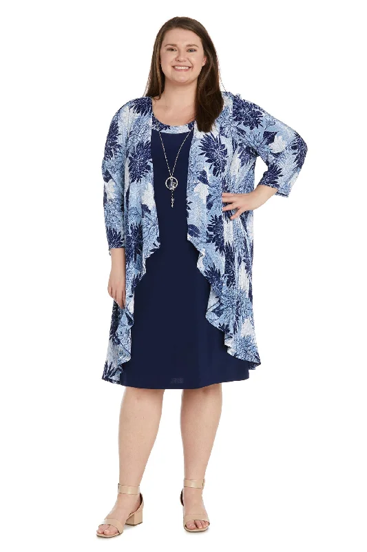 Friends and Family Sale R&M Richards 1089W Short Printed Plus Size Jacket Dress