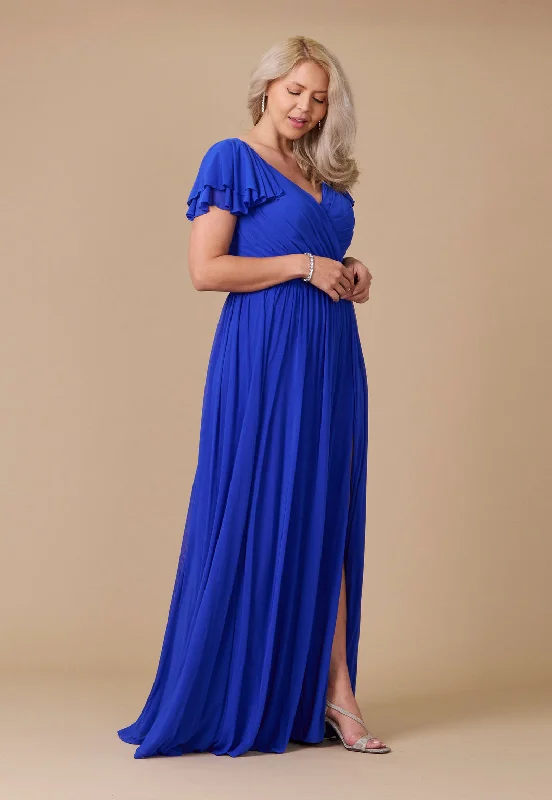 Short Sleeve Formal Mother of the Bride Dress Royal