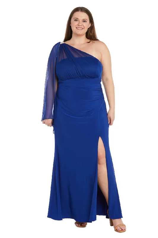 R&M Richards 6191W Overlay Long Fitted Formal Prom Plus Size Dress