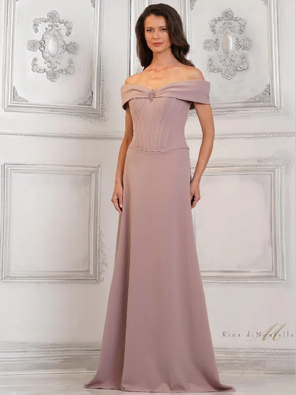 Online Only Rina di Montella RD3131 Fitted Formal Evening Long Gown