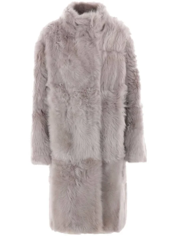 Women's Manteau Shearling Coat In Sirocco