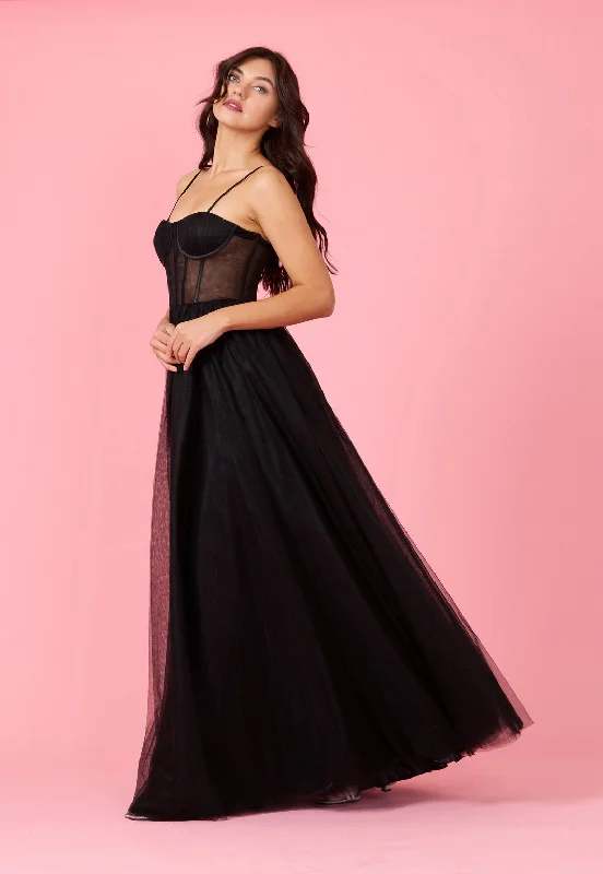 Factory Direct Sale Corset Prom Party Dress Formal Ball Gown Black
