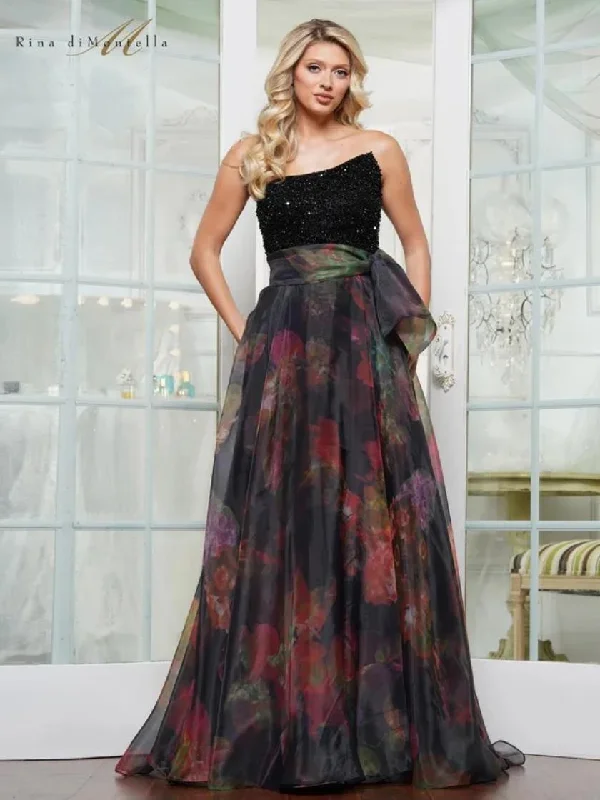 Rina di Montella RD3213 Long Printed Formal A Line Dress