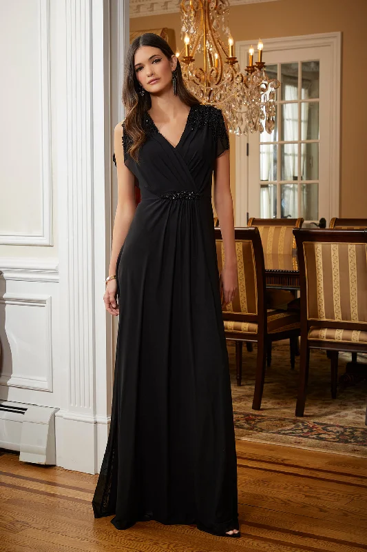 Act Fast MGNY Madeline Gardner New York 72816 Evening Gown Beaded Long Formal Dress