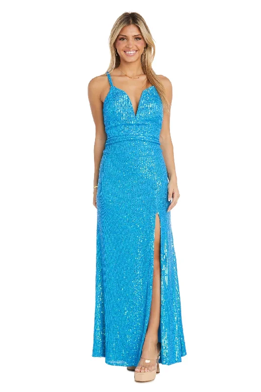 Morgan & Co 12935P Long Sequin Formal Petite Prom Dress