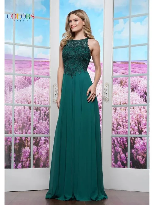 Colors 3440 Long Formal A Line Evening Prom Dress