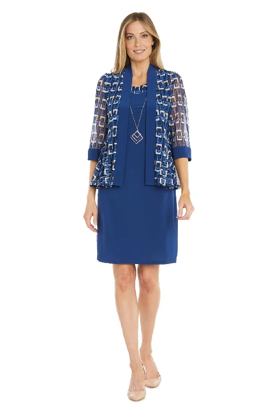 While Supplies Last R&M Richards 1169 Mother of the Bride Short Geometric Print Jacket Dress