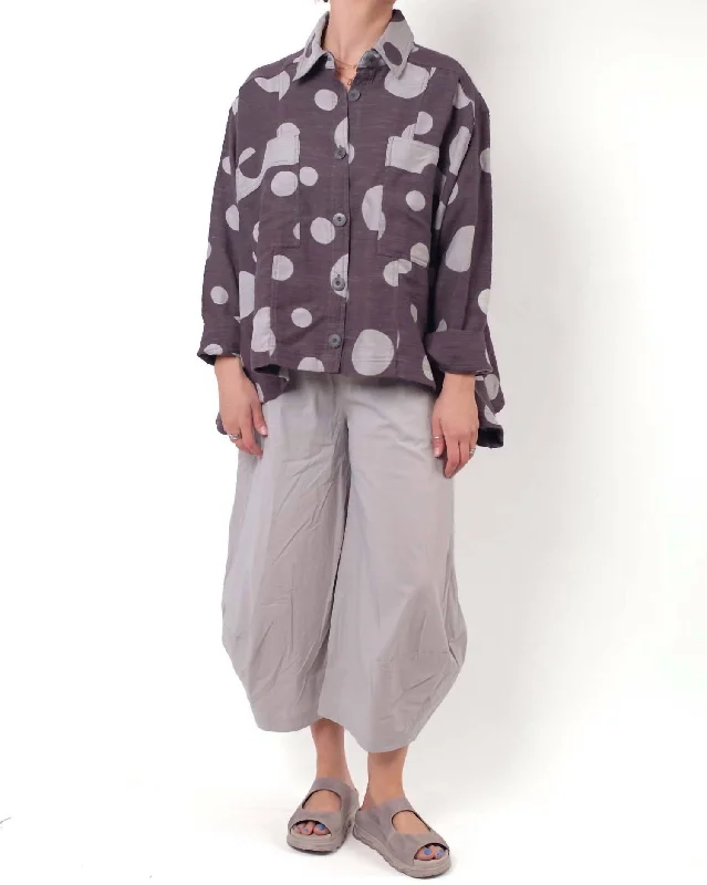 Year-End Sale Polka Dot 2 Pocket Jacket In Grey