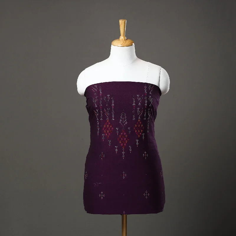 Deal Dash Purple - Handwoven Cotton Tangaliya Kurta Material 02