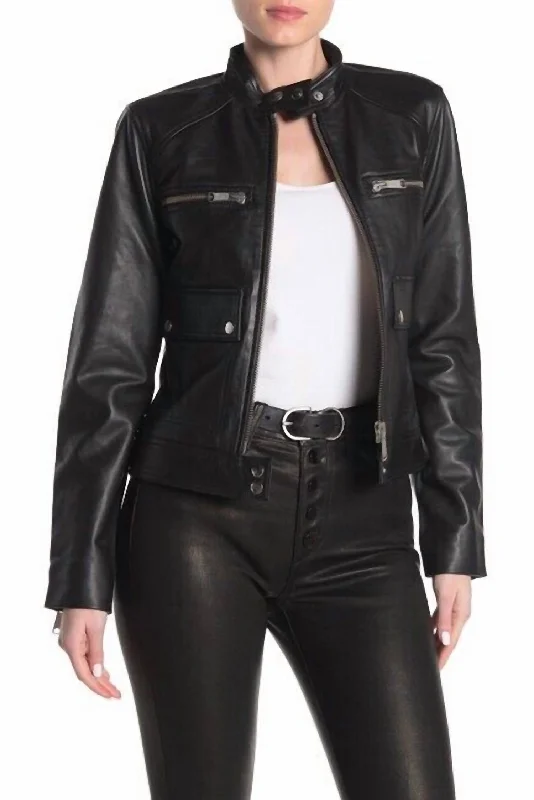 Reduced Prices The Biker Leather Jacket In Black