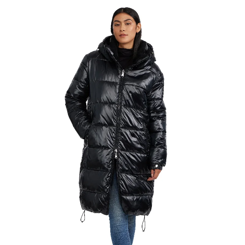 Pajar Women’s Alsephina Channel Quilted Reversible Puffer with Detachable Hood