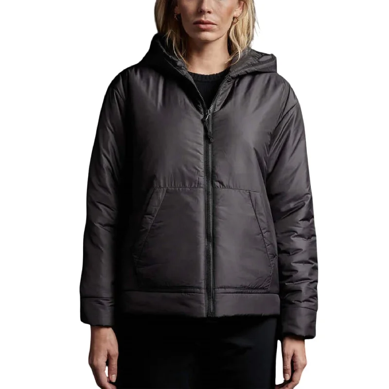 While Supplies Last Insulated Zip Front Hooded Puffer In Black