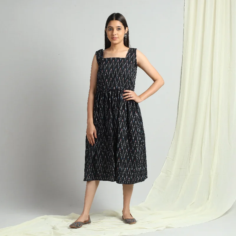 Clearance Event Black - Pochampally Ikat Weave Cotton Dress