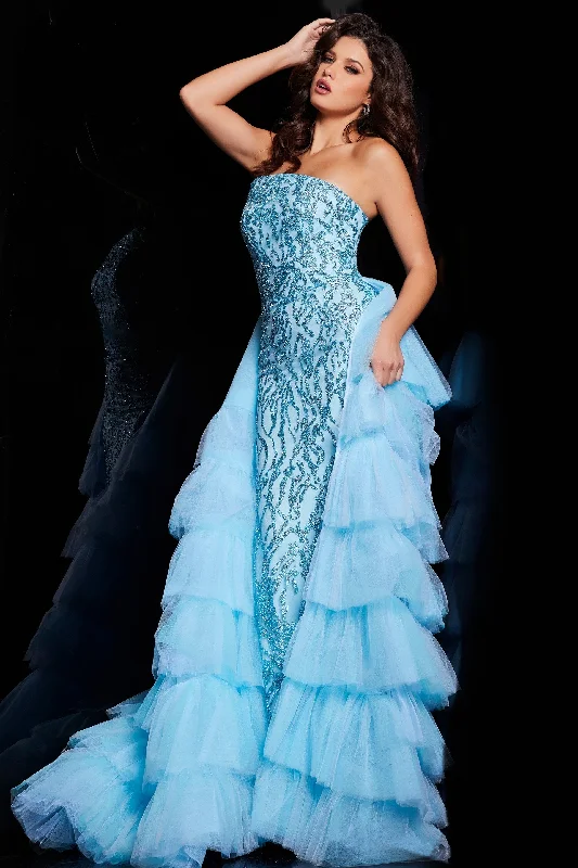Daily Deals Jovani 26119 Layered Overskirt Long Formal Prom Dress