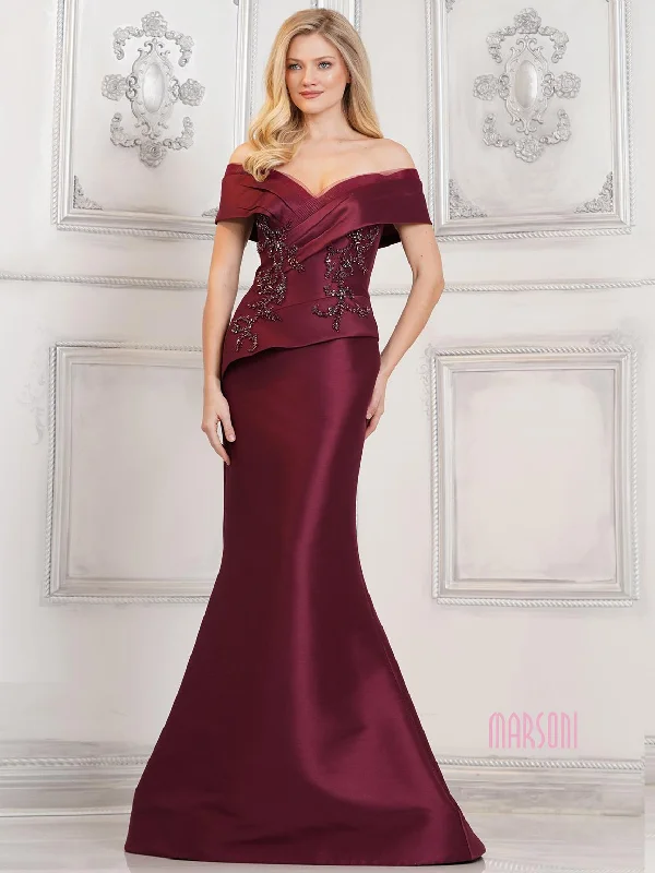Exclusive Savings Marsoni MV1312 Long Beaded Formal Fitted Evening Dress