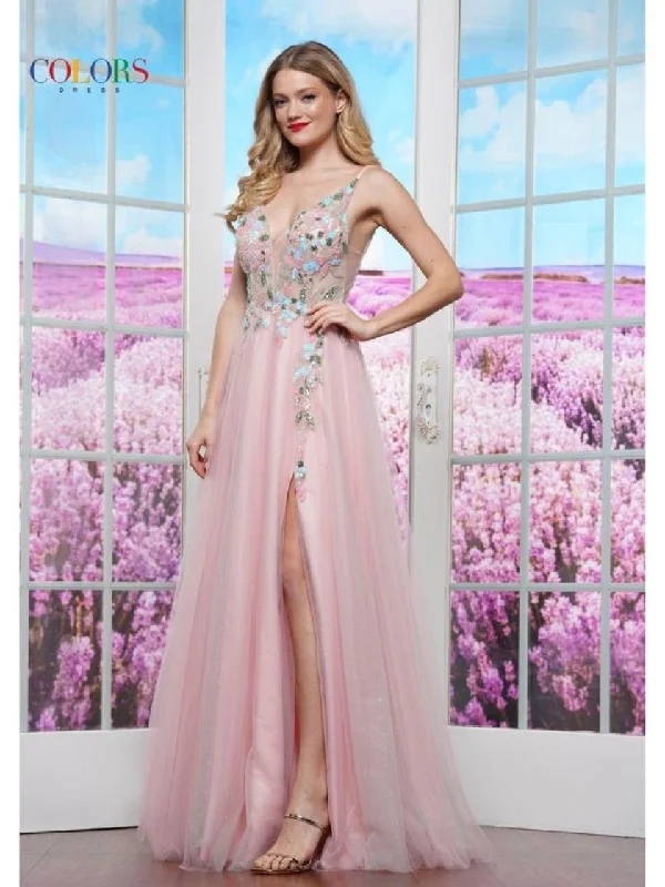 Exclusive Savings Colors 3612 Long Formal A Line Slit Evening Prom Dress