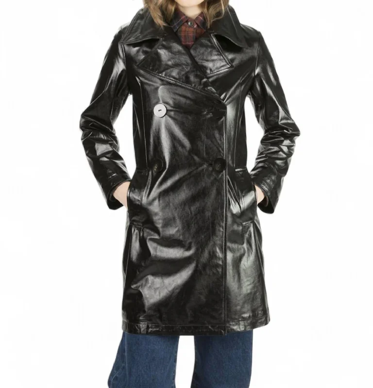 Savings Galore Bowa Double Breasted Leather Jacket In Black