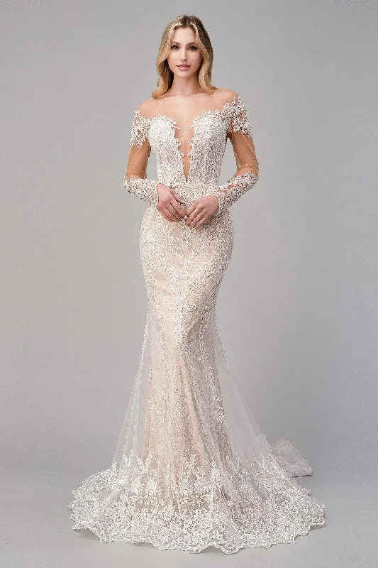 Mega Sale Andrea & Leo CDA1022 Bohemian Long Mermaid Bridal Dress Sale