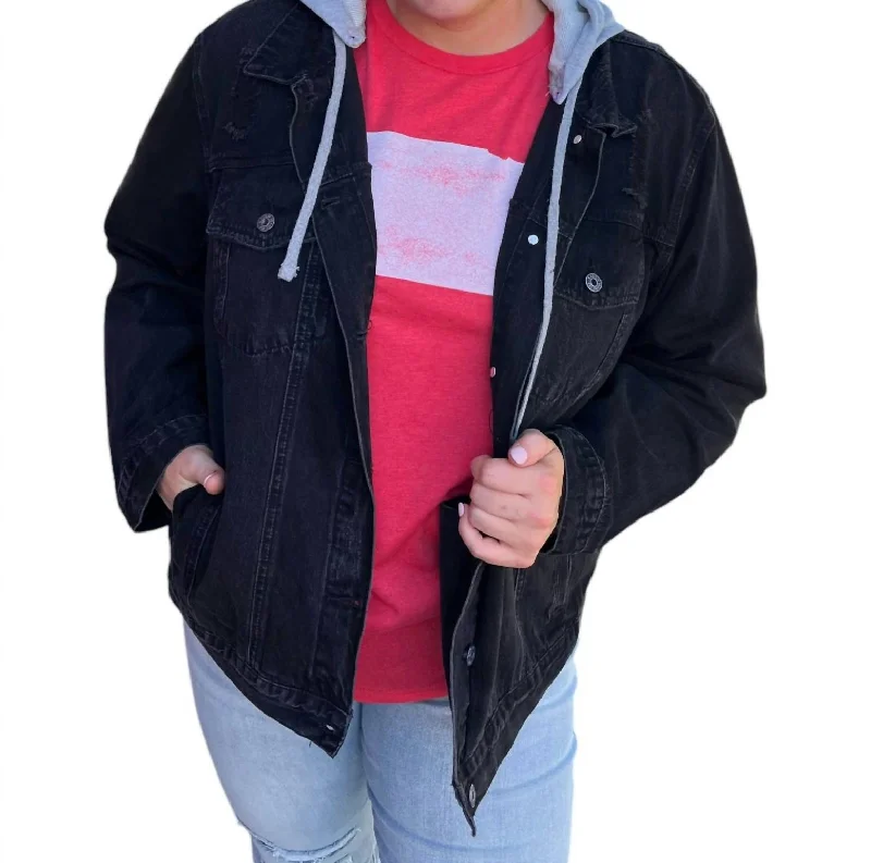 Lowest Price Relaxed Jacket In Black Denim