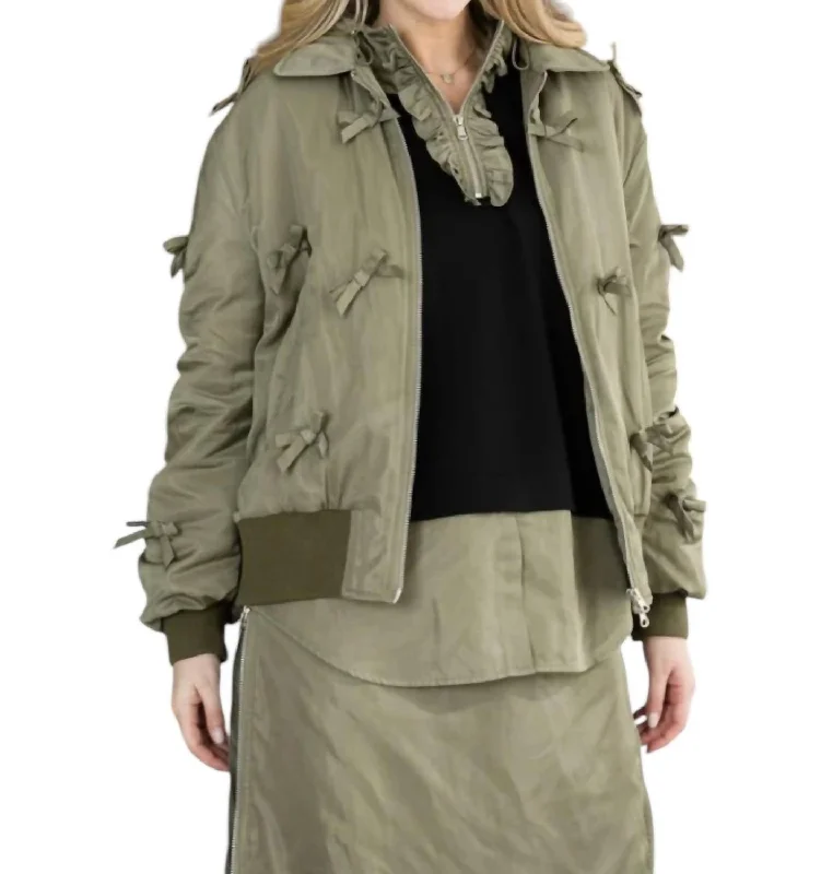 Fantastic Deals Judith Bomber Jacket In Olive Green