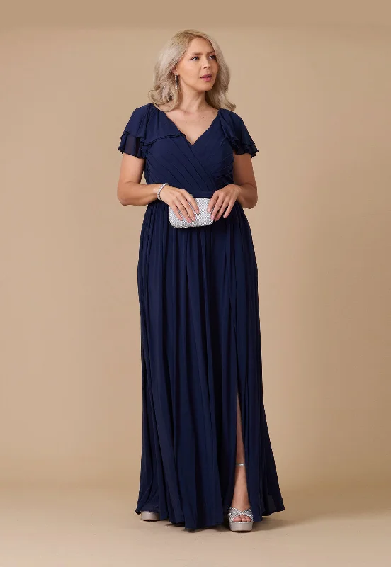 Short Sleeve Formal Mother of the Bride Dress Navy