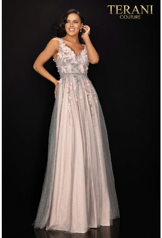 Early Access Terani Couture 2011P1207 Long Formal Tulle Prom Gown