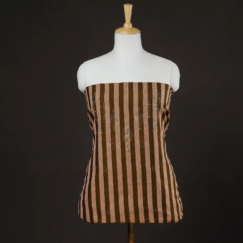 Final Clearance Brown - Tangaliya Work Handwoven Cotton Kurta Material - 3 meter