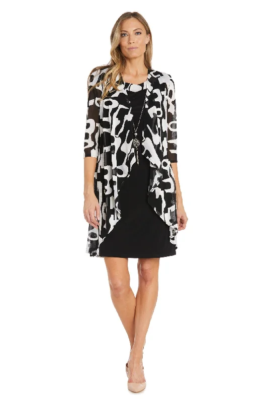Members Only R&M Richards 1397 Mother of the Bride Short Printed Jacket Dress