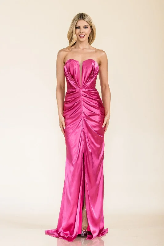 Overstock Prima Dress SA502422 Long Fitted Formal Prom Dress