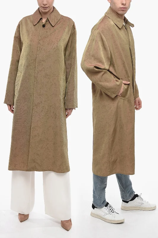 Maison Margiela UNISEX MM1 Viscose-blend Trench Coat with Hidden Placket