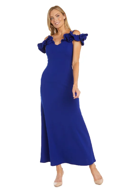 R&M Richards 6628 Long Ruffle Formal Evening Dress