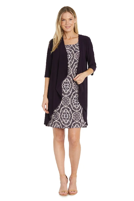 Best Bargains R&M Richards 9927P Short Printed Mother of the Bride Petite Dress
