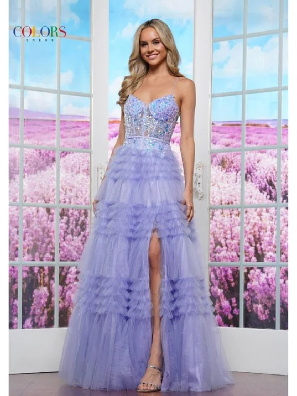 Massive Deals Colors 3619 A Line Long Formal Ruffle Prom Dress