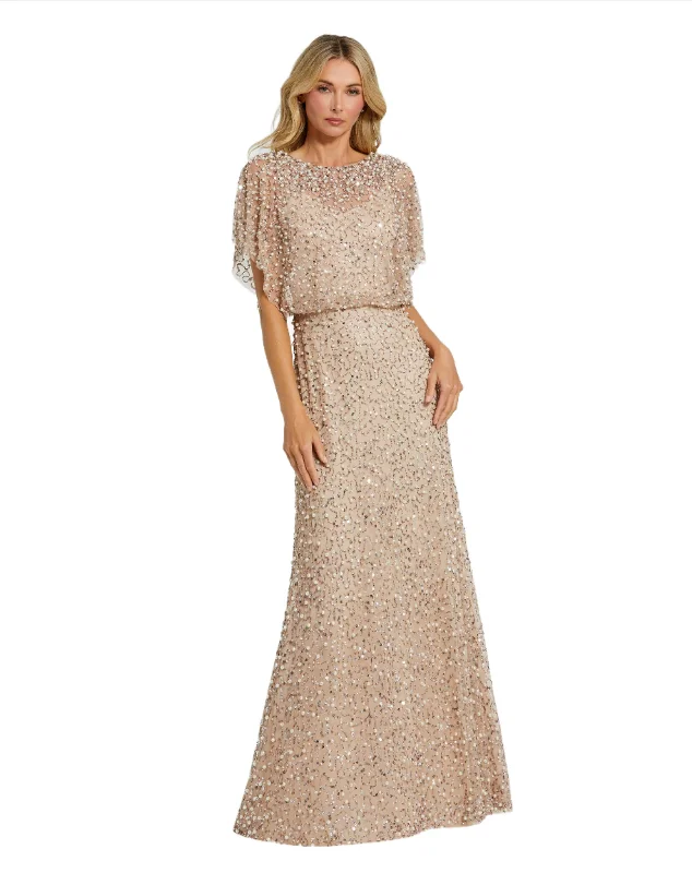 Closeout Mac Duggal 14523 Long Formal Beaded Mother of the Bride Dress