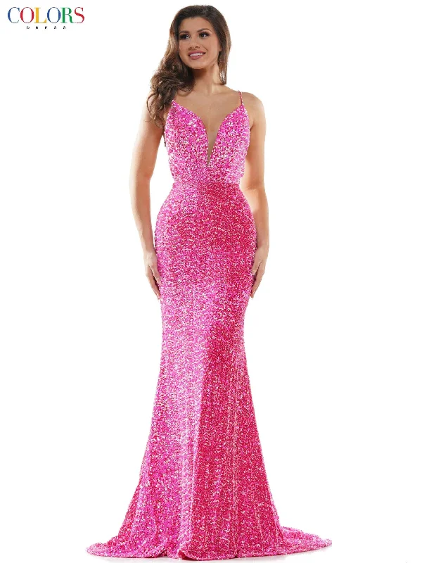 Seasonal Clearance Colors 2459 Colors Prom Long Spaghetti Strap Formal Dress