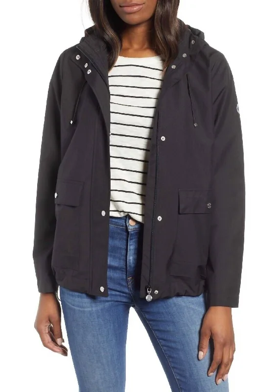 Markdowns Microbreathable Hooded Raincoat Jacket In Black