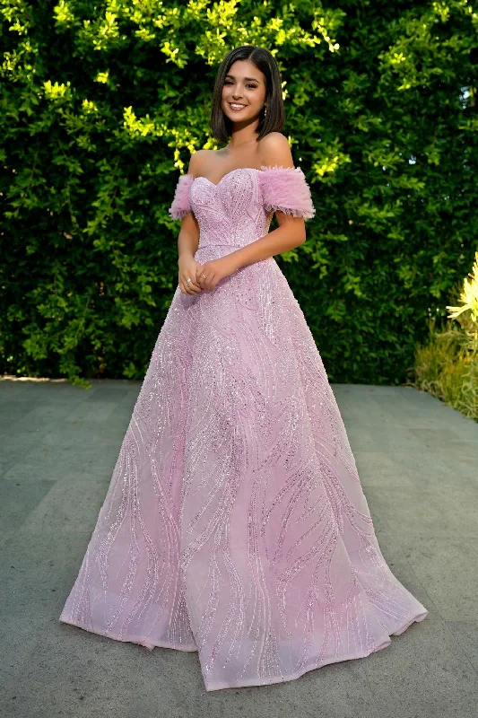 Best Bargains Portia and Scarlett PS24072 Prom Glimmer Long Formal Ball Gown