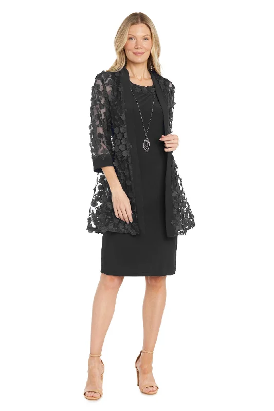 Last Chance R&M Richards 1816 Short Mother of the Bride 3D Floral Print Jacket Dress