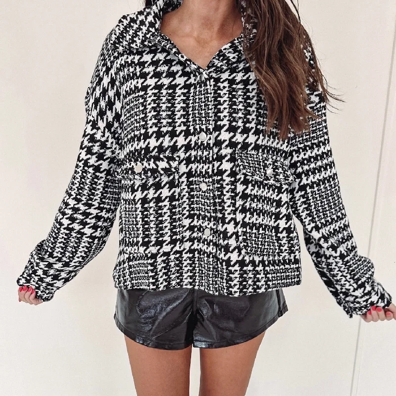 Discount Extravaganza Houndstooth Shacket