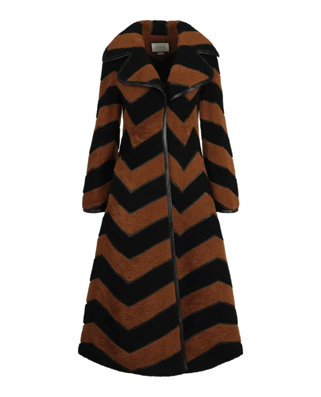 Special Promotion Chevron Fur Coat