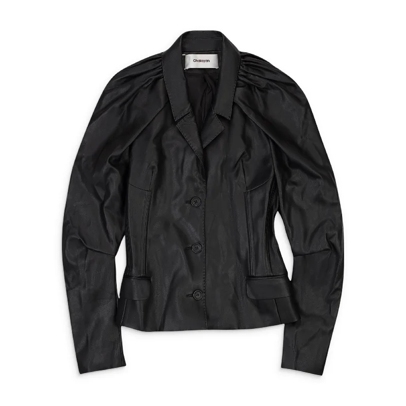 Crazy Deals CHALAYAN FAUX LEATHER FETISH BLACK JACKET