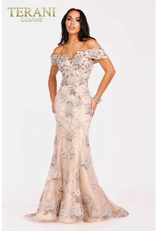 Clearance Event Terani Couture 231GL0416 Long Beaded Prom Formal Mermaid Dress