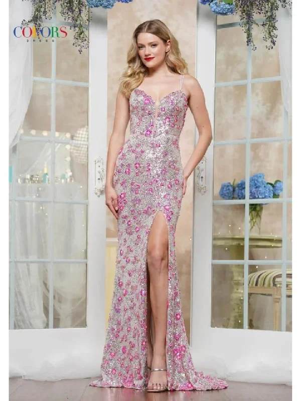 Buy More, Save More Colors 3581 Formal Long 3D Floral Sequin Prom Dress