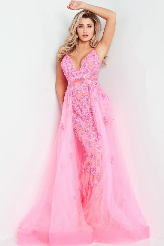 Bargain Blast Jovani 62929 Beaded Formal Long Overskirt Prom Dress