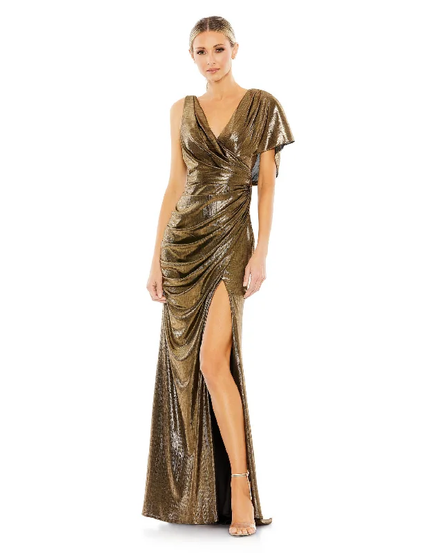 Special Offer Mac Duggal 26986 Formal Metallic Long Prom Dress